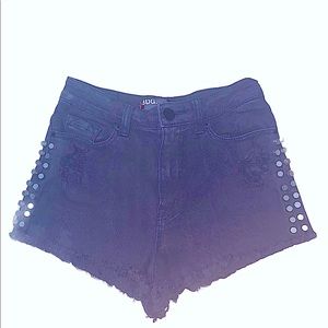 UO BDG High Waisted studded denim shorts